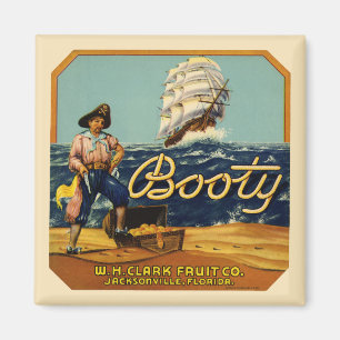 Booty   Vintage Citrus Label Magnet