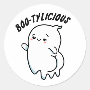 Bootylicious Funny Ghost Pun  Classic Round Sticker