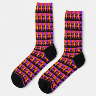 BOOvine Halloween Pop Art Cow Socks