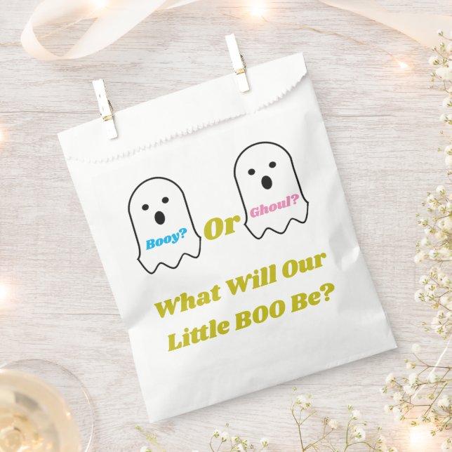 Booy or Ghoul Halloween Ghost Gender Reveal Favour Bag (Clipped)