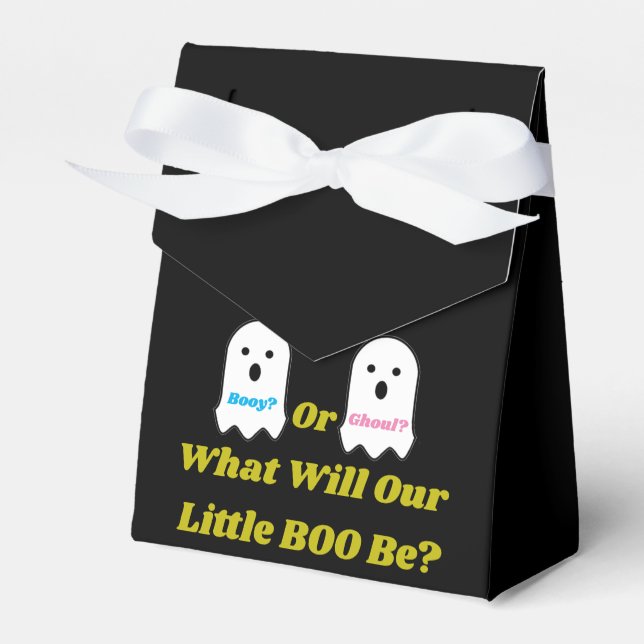 Booy or Ghoul Halloween Ghost Gender Reveal Favour Box (Front Side)