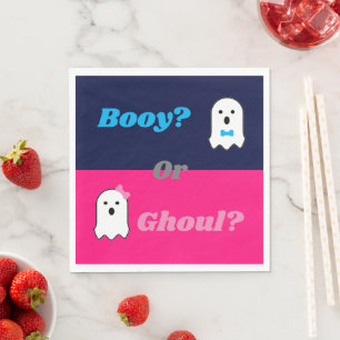 Booy or Ghoul Halloween Ghost Gender Reveal Napkin