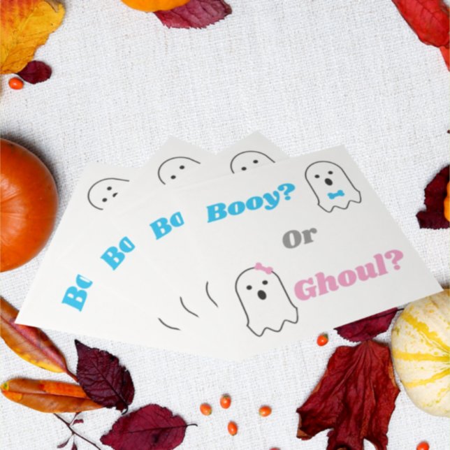 Booy or Ghoul Halloween Ghost Gender Reveal Napkin (Creator Uploaded)