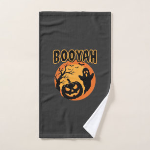Booyah Halloween Ghost Pumpkin Design Hand Towel