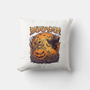 Booyah Halloween Pumpkin Grim Reaper Orange Moon_1 Cushion