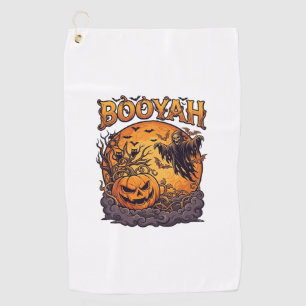 Booyah Halloween Pumpkin Grim Reaper Orange Moon_1 Golf Towel