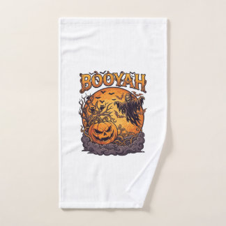 Booyah Halloween Pumpkin Grim Reaper Orange Moon_1 Hand Towel