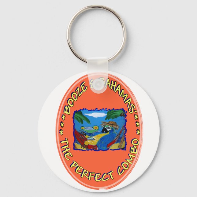 Booze and Bahamas Key Ring (Front)