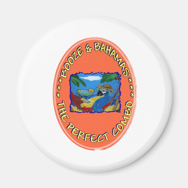 Booze and Bahamas Magnet (Front)