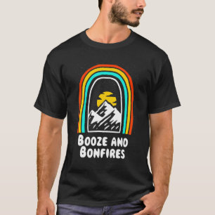 Booze And Bonfires Camping Beer Camper Drinker Hi T-Shirt