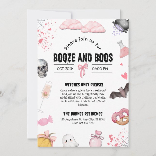 Booze and Boos Party Invitation (Front)