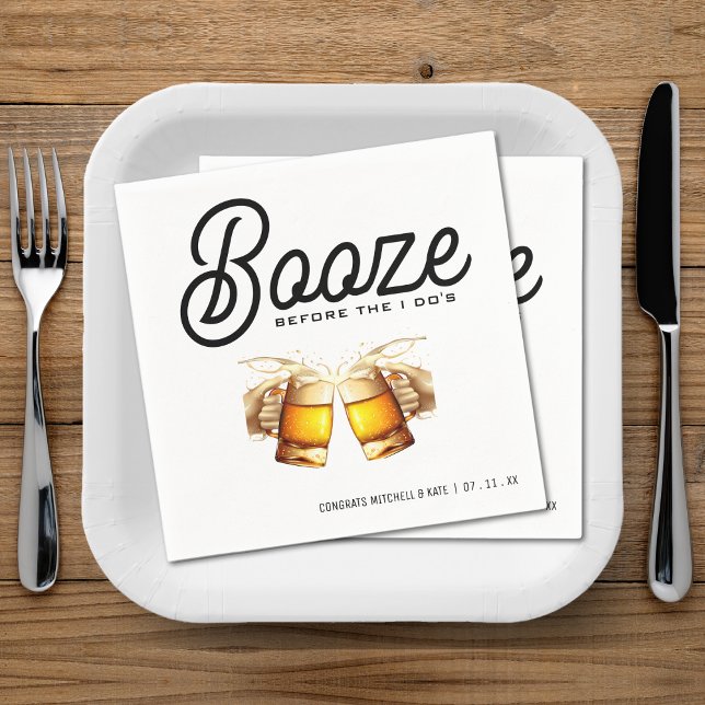 Booze Before I Do's Bachelor Bachelorette Party Napkin (Booze Before I Do's Bachelor Bachelorette Party Napkins
)
