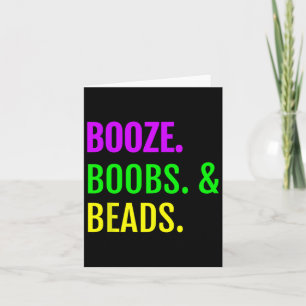 Booze Breast Beads Mardi Gras Design New Orleans T Card