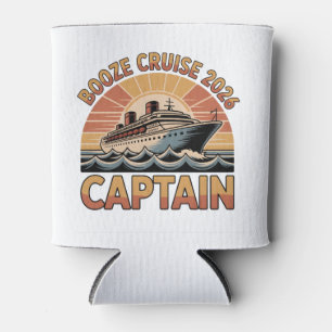 Booze Cruise 2026 The Captain Funny Matching Can Cooler