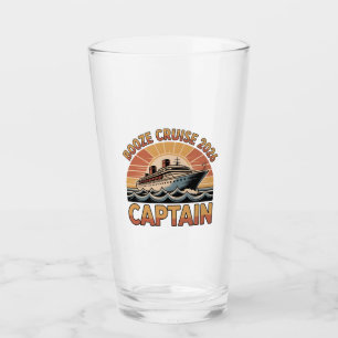 Booze Cruise 2026 The Captain Funny Matching Glass