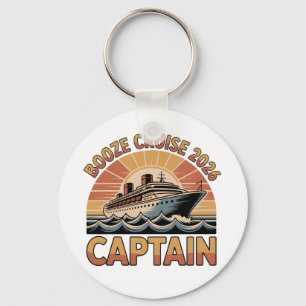 Booze Cruise 2026 The Captain Funny Matching Key Ring