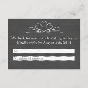 Booze, Food, And Bad Dance Moves Chalkboard RSVP Invitation