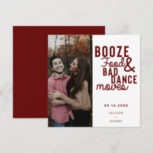 Booze Food & Bad Dance Moves Funny Date Photo Save The Date