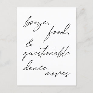 Booze, Food, & Questionable Dance Moves Card