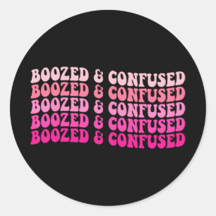 Boozed And Confused Bachelorette Party Bride Squad Classic Round Sticker