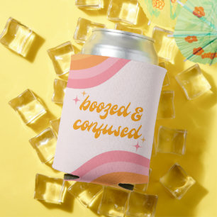Boozed & Confused Groovy Pink & Orange Can Cooler