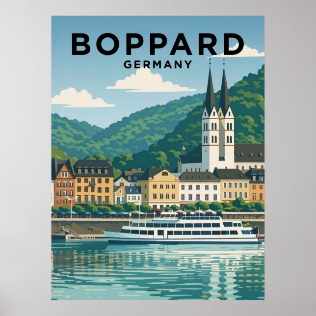 Boppard Germany Vintage Travel  Poster (Front)
