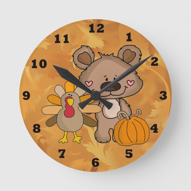 Boppy Bear Thanksgiving Clock (Front)