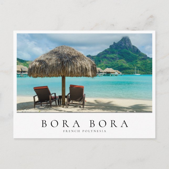 Bora Bora beach chairs, Polynesia Postcard (Front)