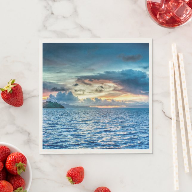 Bora Bora beautiful sunset Napkin (Insitu)
