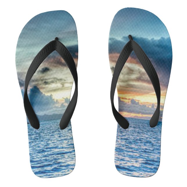 Bora Bora beautiful sunset Thongs (Footbed)