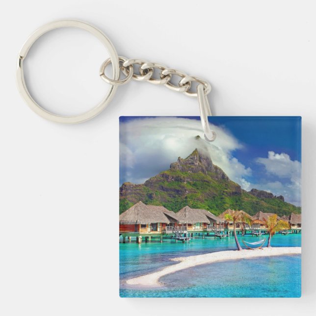 Bora Bora Caribbean Island    Key Ring (Front)