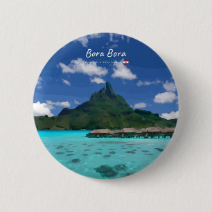 Bora Bora, French Polynesia - Beach Resort 6 Cm Round Badge