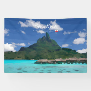 Bora Bora, French Polynesia - Beach Resort Banner