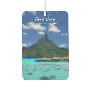 Bora Bora, French Polynesia - Beach Resort Car Air Freshener