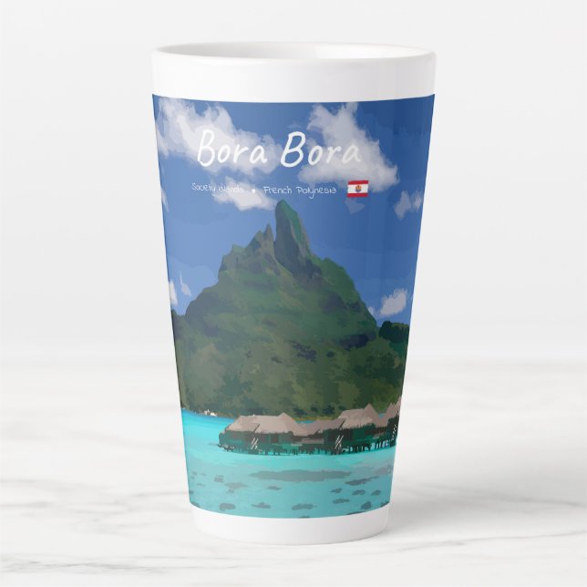 Bora Bora, French Polynesia - Beach Resort Large Latte Mug (Front)