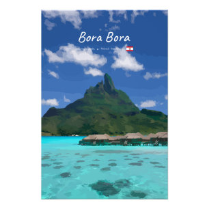 Bora Bora, French Polynesia - Beach Resort Photo Print