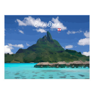 Bora Bora, French Polynesia - Beach Resort Photo Print