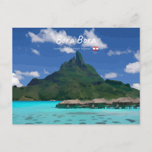 Bora Bora, French Polynesia - Beach Resort Postcard