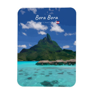 Bora Bora, French Polynesia - Beach Resort Rounded Magnet
