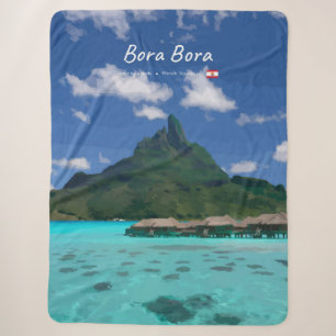 Bora Bora, French Polynesia - Beach Resort Sherpa Blanket