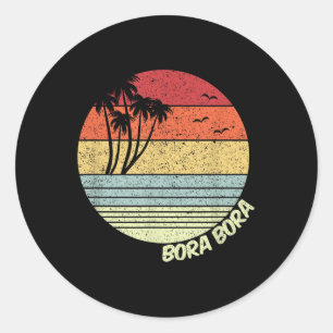 Bora Bora French Polynesia Beach Vacation Souvenir Classic Round Sticker