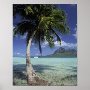 Bora Bora, French Polynesia Mt. Otemanu seen Poster