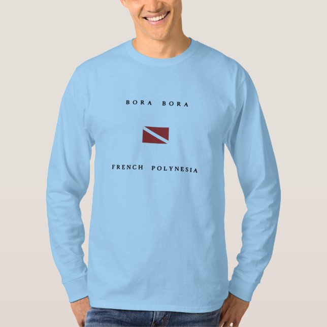 Bora Bora French Polynesia Scuba Dive Flag T-Shirt (Front)