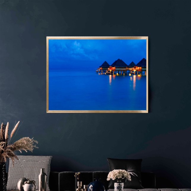Bora Bora French Polynesia Sunset Blue Hour Poster (Creator Uploaded)