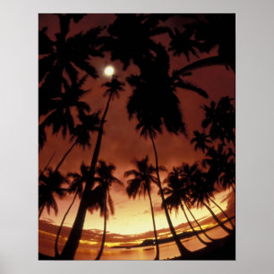 Bora Bora, French Polynesia Sunset shot through Poster
