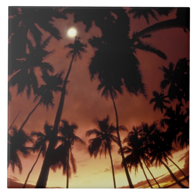 Bora Bora, French Polynesia Sunset shot through Tile (Front)