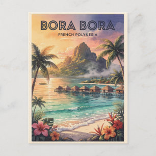 Bora Bora French Polynesia Vintage Postcard