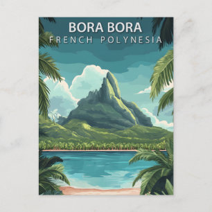 Bora Bora French Polynesia Vintage Travel Postcard