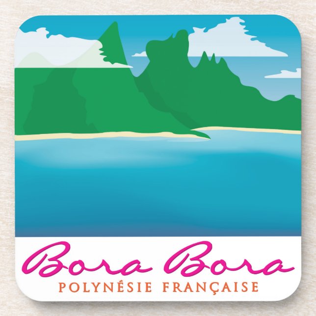 Bora bora landscape coaster (Front)
