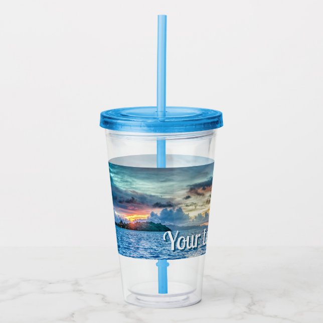 Bora Bora Ocean View Photograph  Acrylic Tumbler (Front)